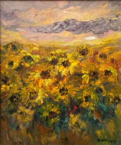 sun flower, Painting, Oil on Canvas