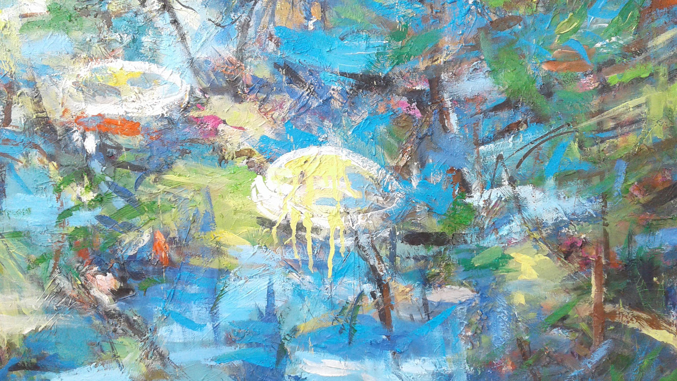 „Das Mondlicht“, Gemälde, Acryl auf Leinwand im Angebot 2