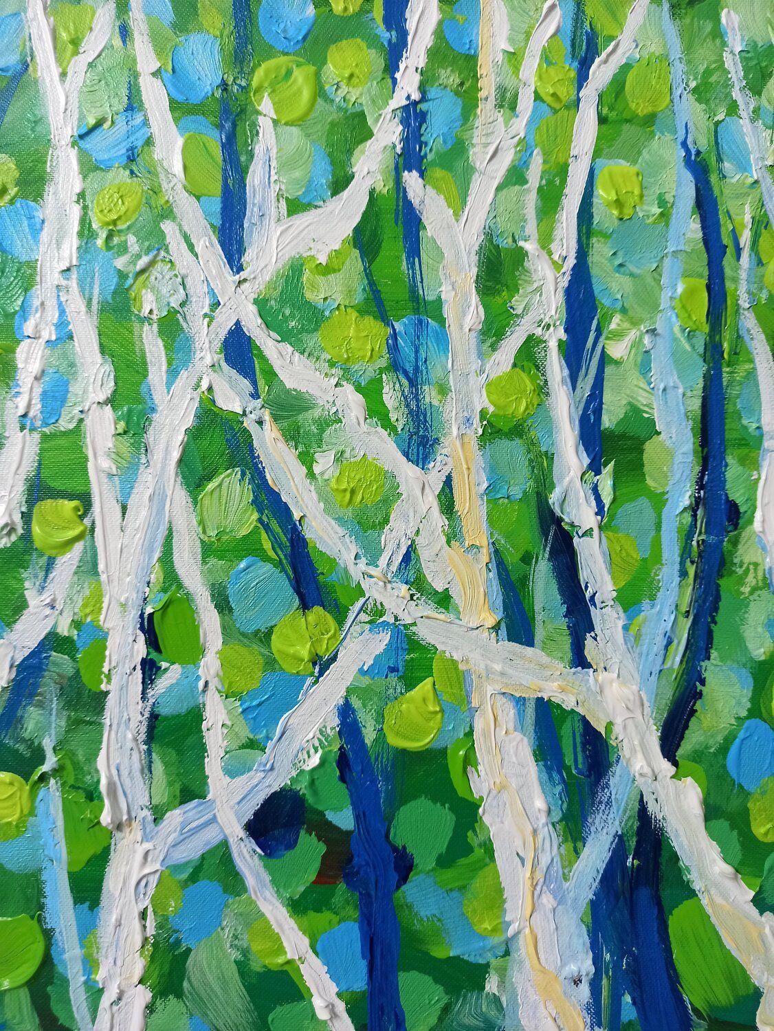 trees landscape, Painting, Acrylic on Canvas For Sale 1