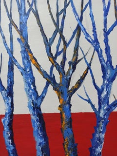 Paysage des arbres, peinture, acrylique sur toile