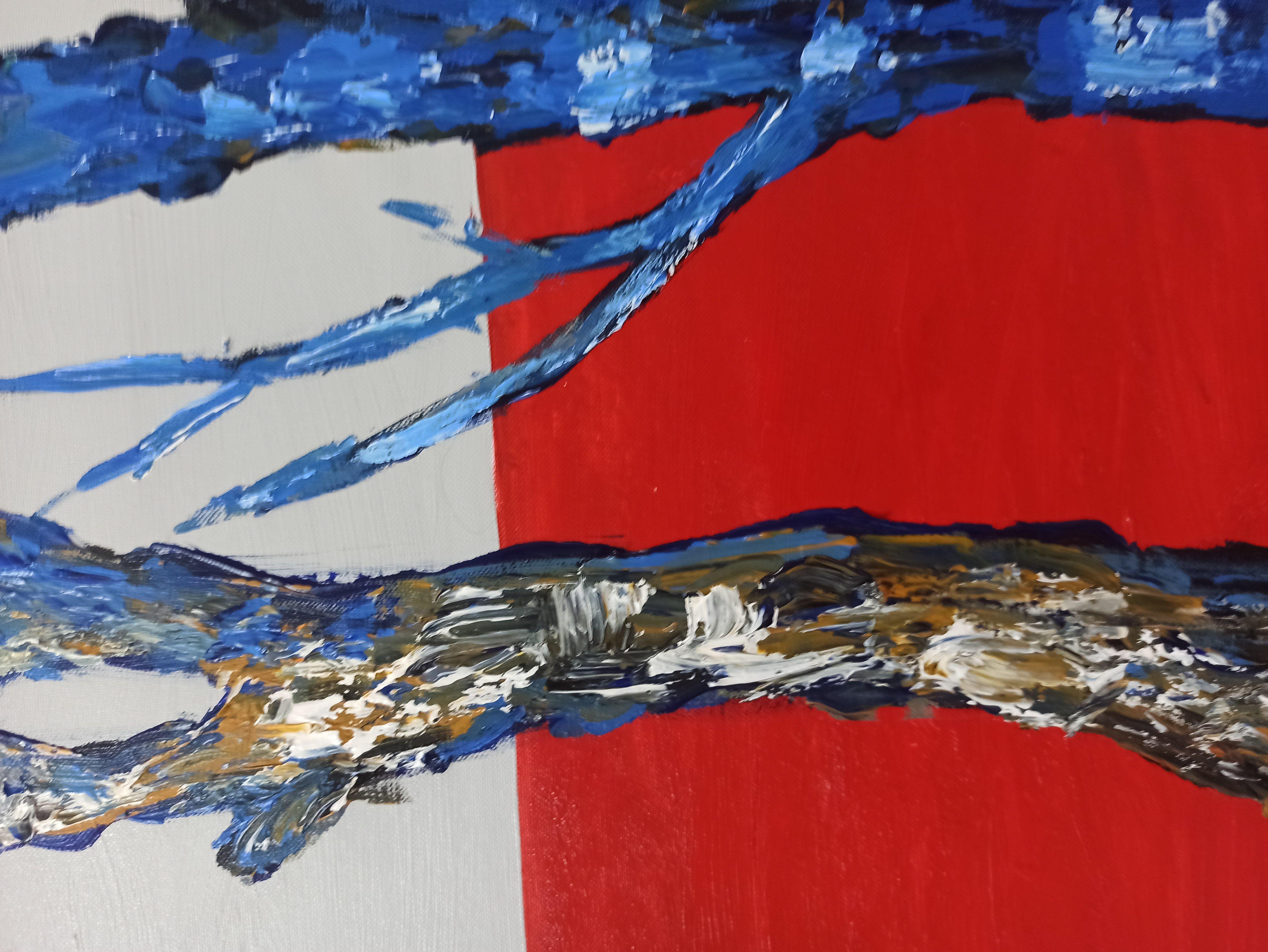 Landschaft mit Bäumen, Gemälde, Acryl auf Leinwand (Expressionismus), Painting, von LE ANH TUAN