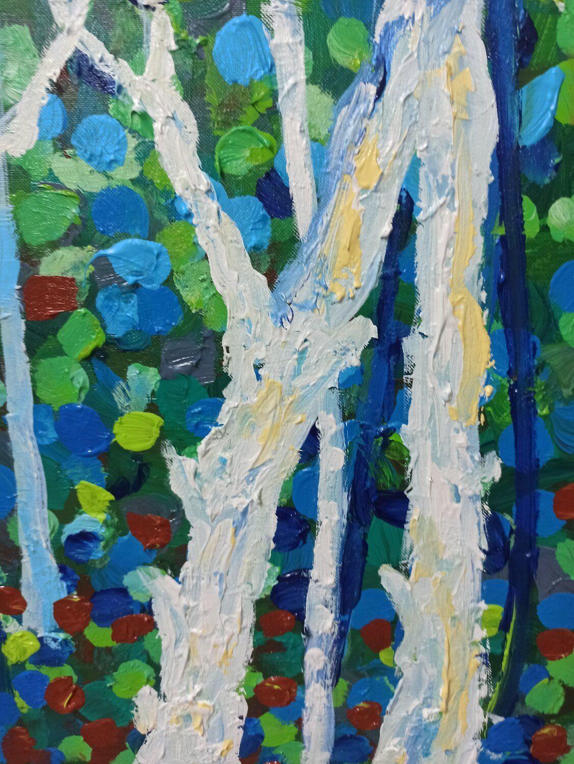 trees landscape, Painting, Acrylic on Canvas For Sale 2