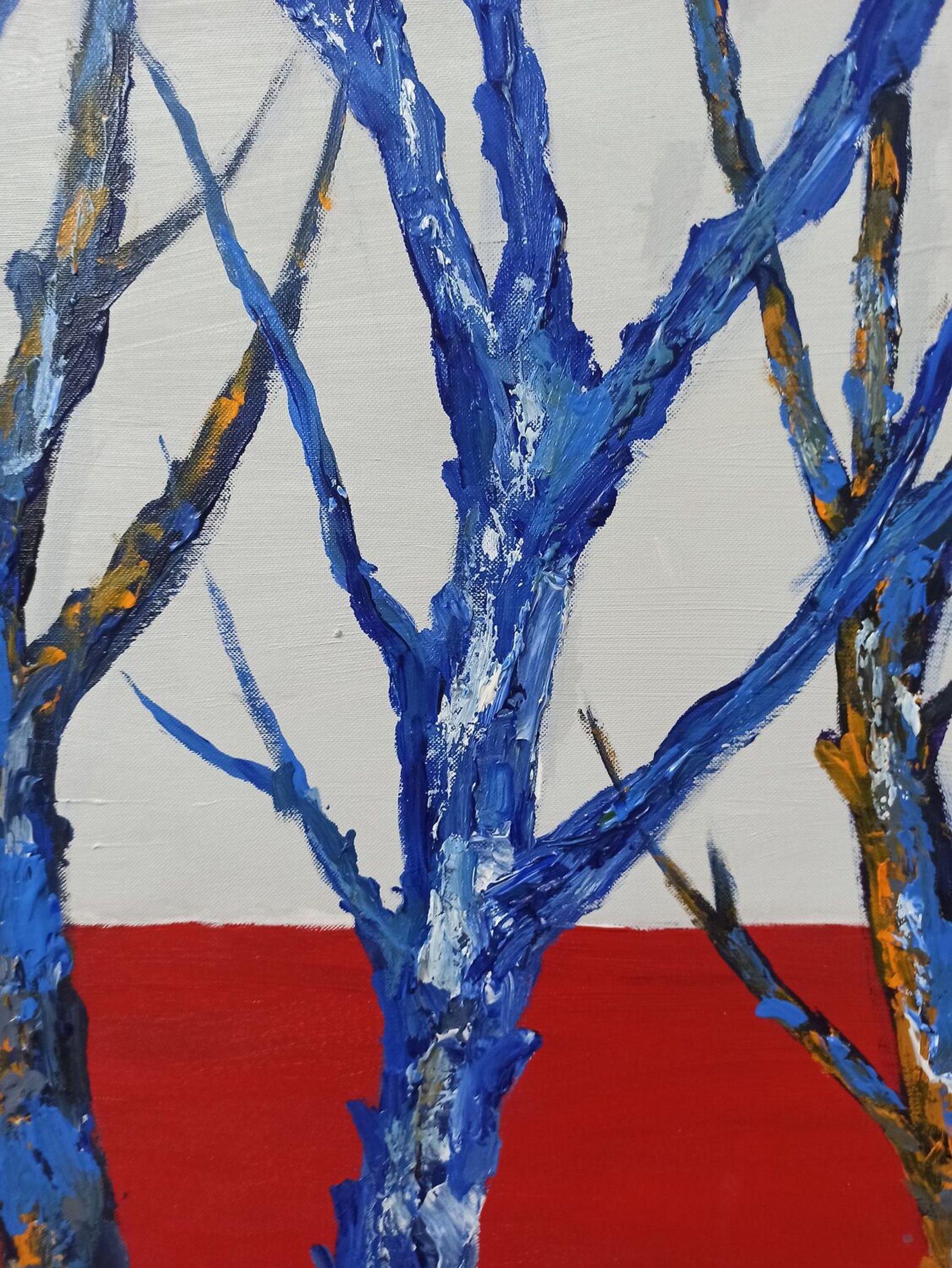 Landschaft mit Bäumen, Gemälde, Acryl auf Leinwand im Angebot 2