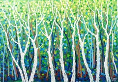 trees landscape, Painting, Acrylic on Canvas