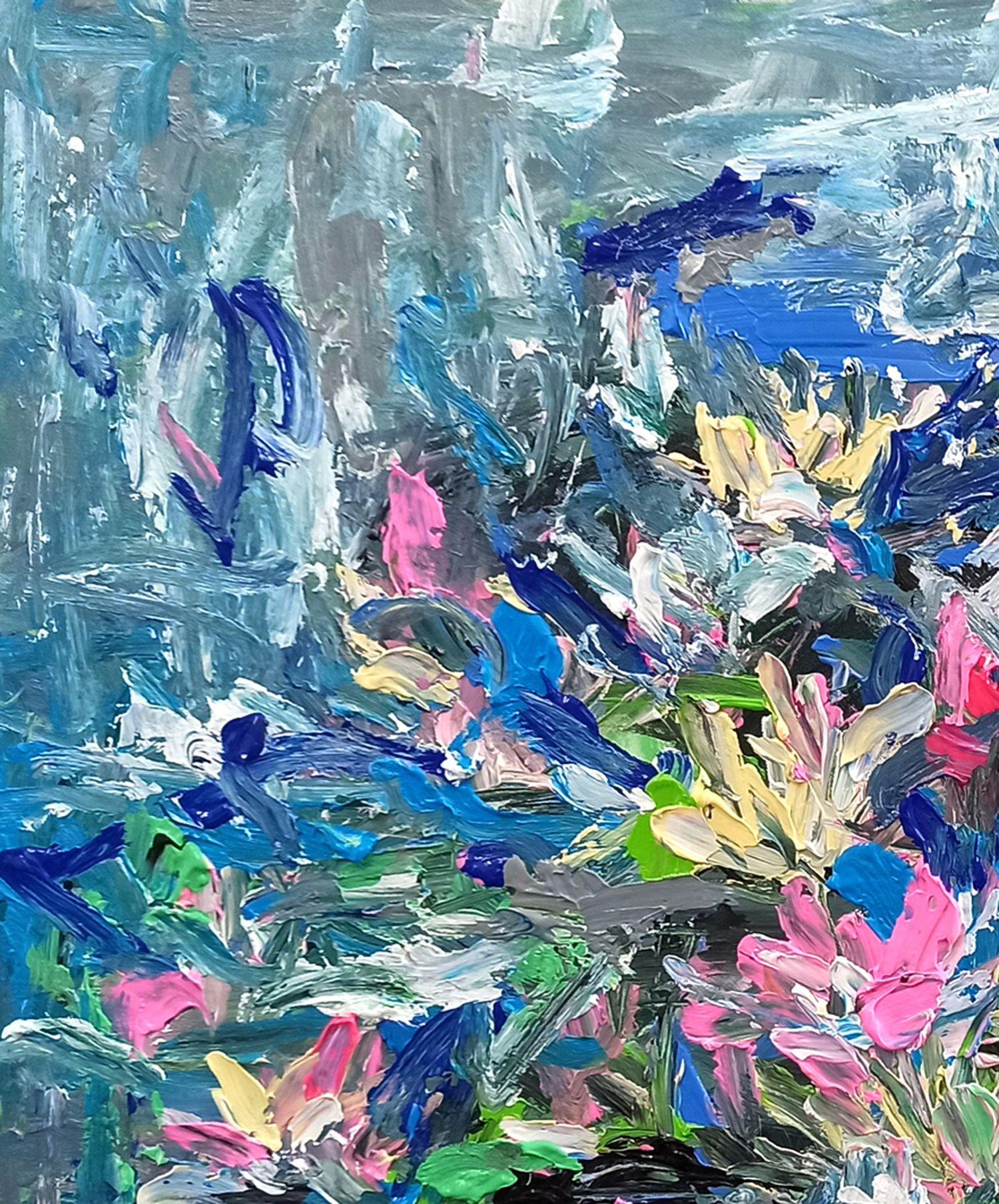 Water lilies, Painting, Acrylic on Canvas For Sale 4