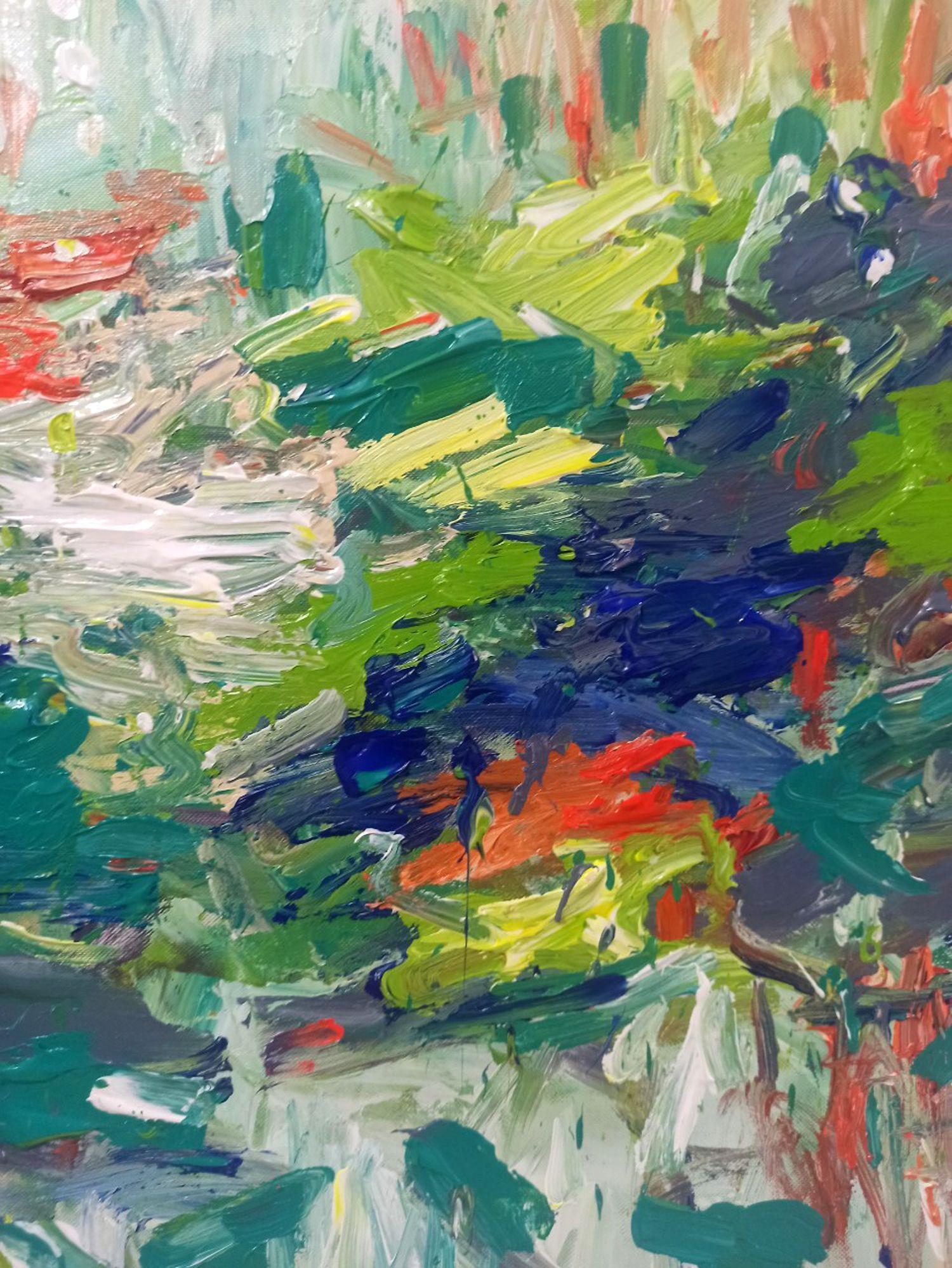 Nenúfar, Flor de la pureza, Pintura, Acrílico sobre lienzo - Painting Expresionismo abstracto de LE ANH TUAN