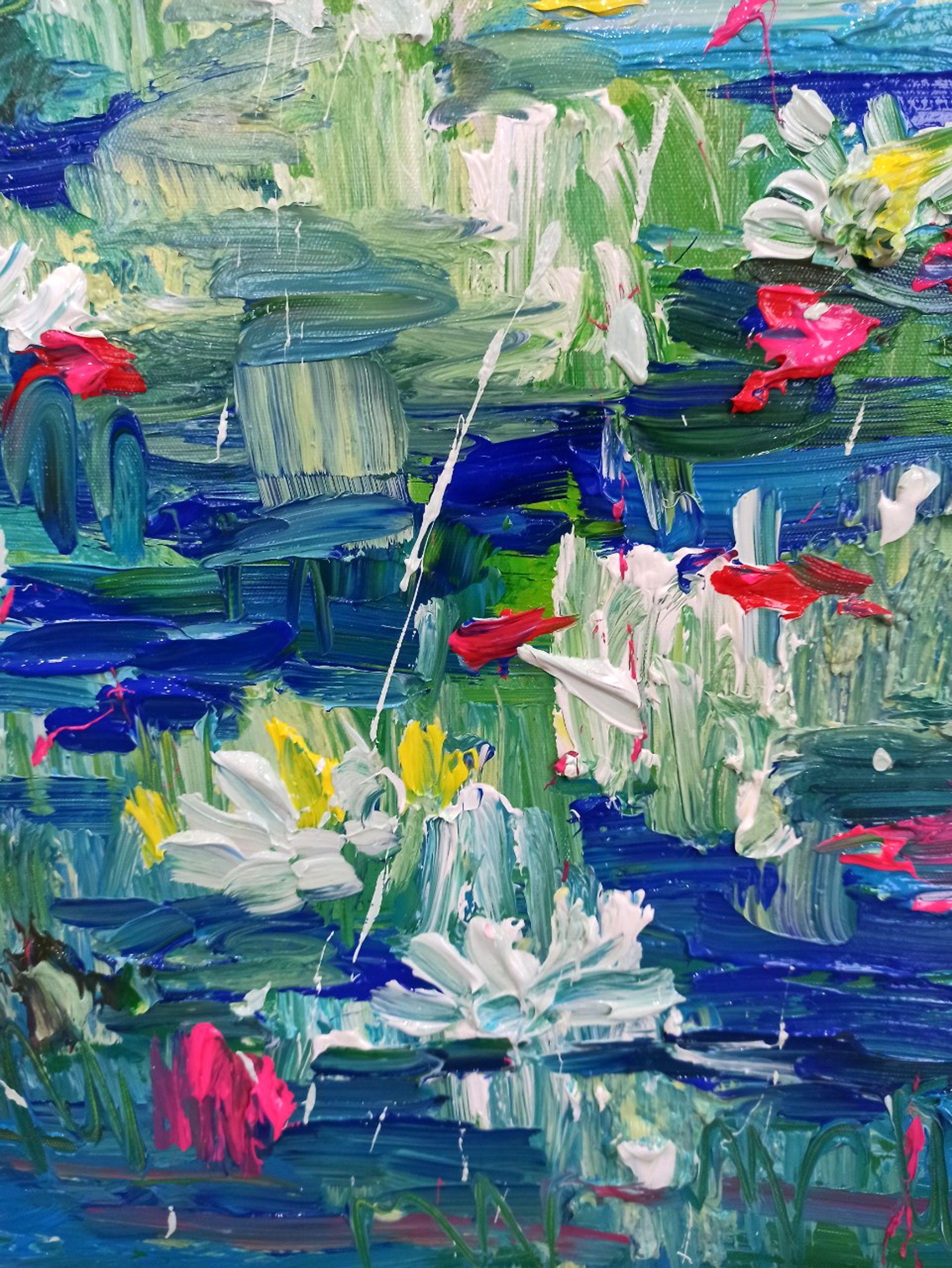 painting water lilies in acrylic