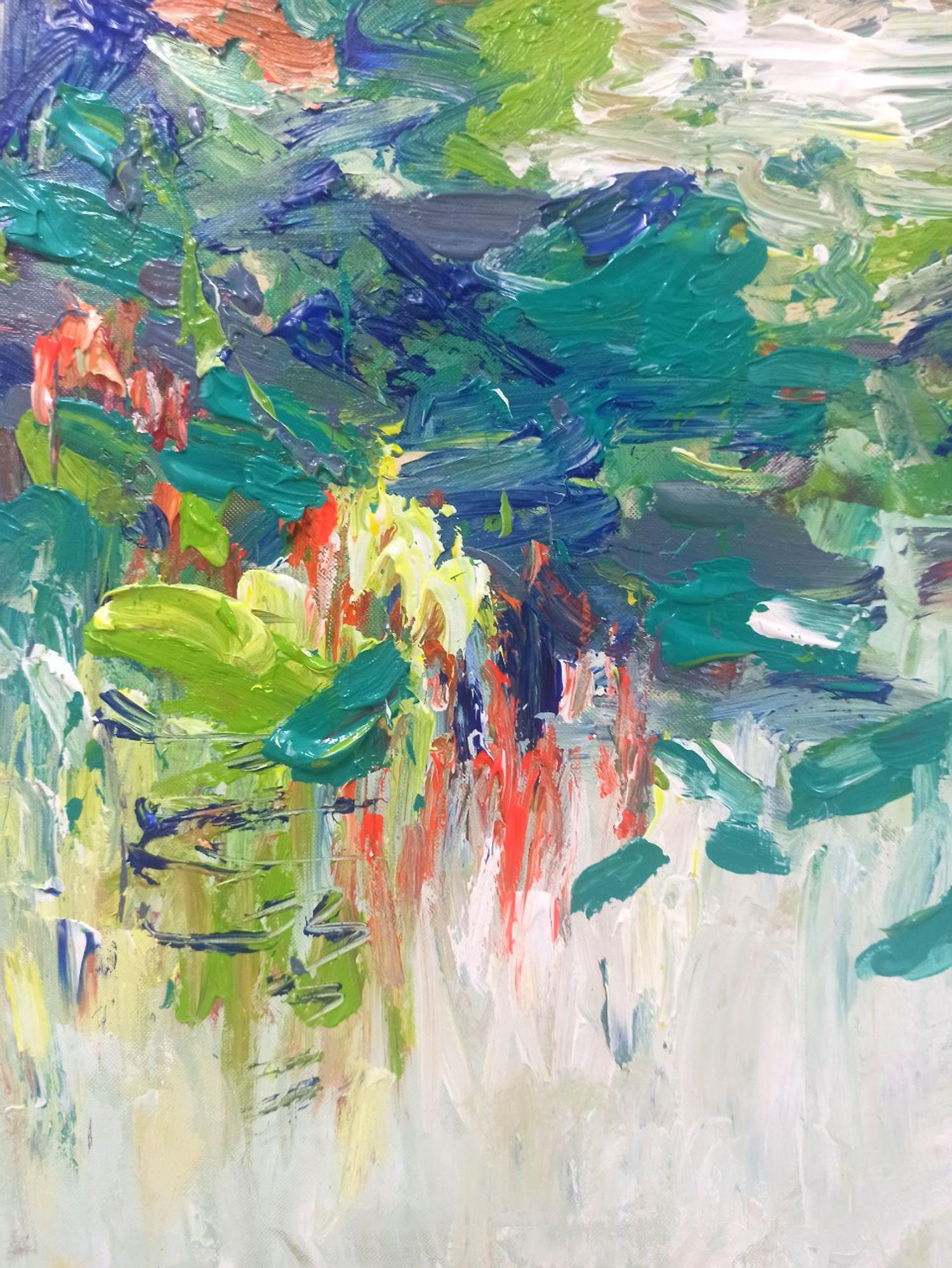 Nenúfar, Flor de la pureza, Pintura, Acrílico sobre lienzo en venta 1