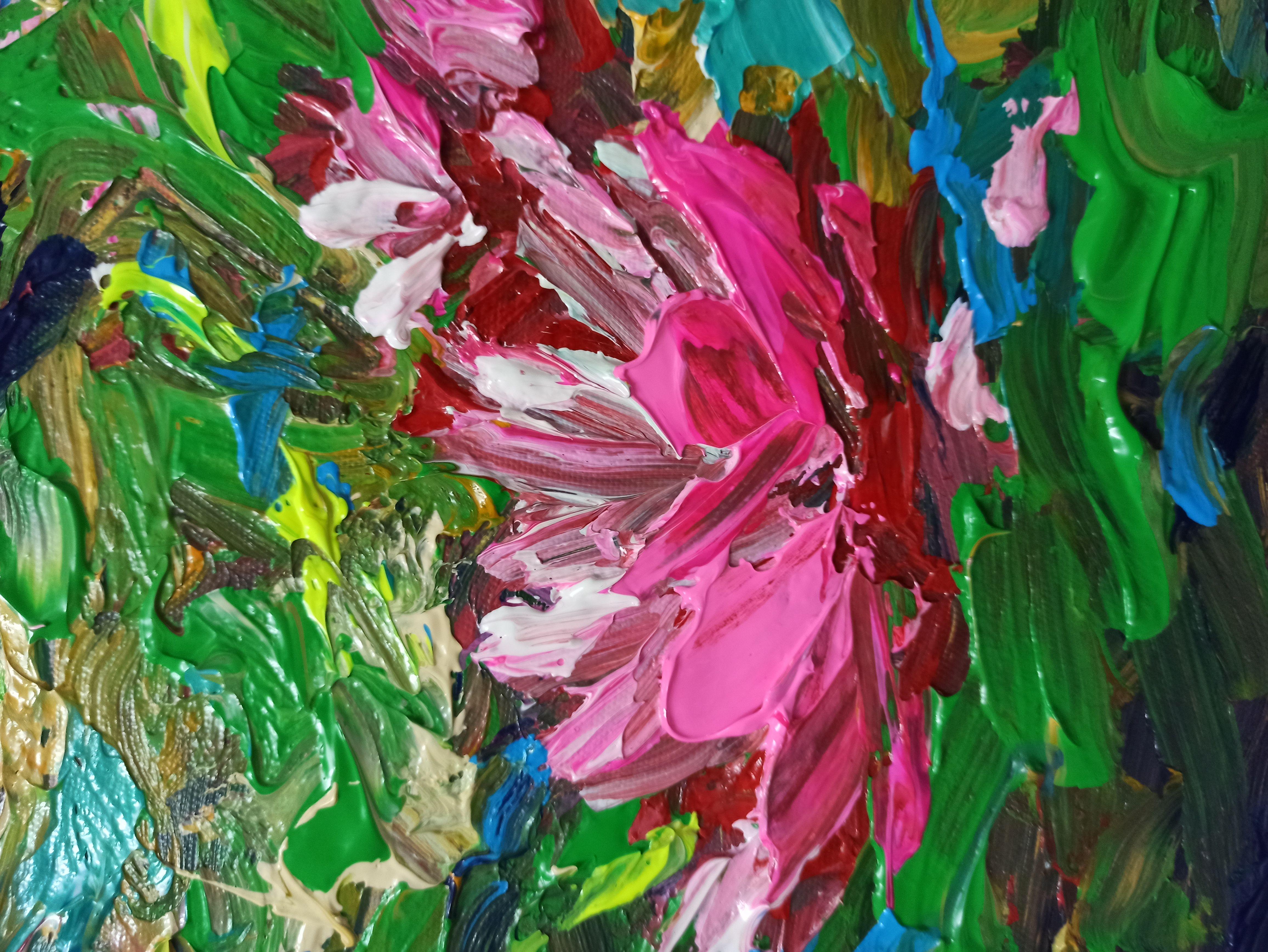 Water lily, Flower of purity, Painting, Acrylic on Canvas For Sale 3