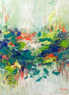 Peinture, acrylique sur toile, Lily d'eau, Fleur de pureté
