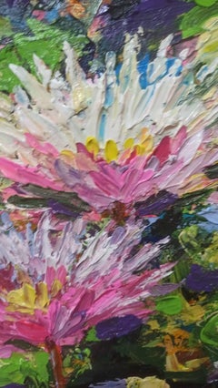 Water lily full bloom, Painting, Acrylic on Canvas
