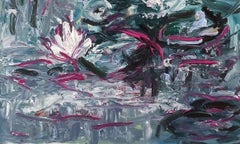 Étang aux nénuphars, peinture, acrylique sur toile
