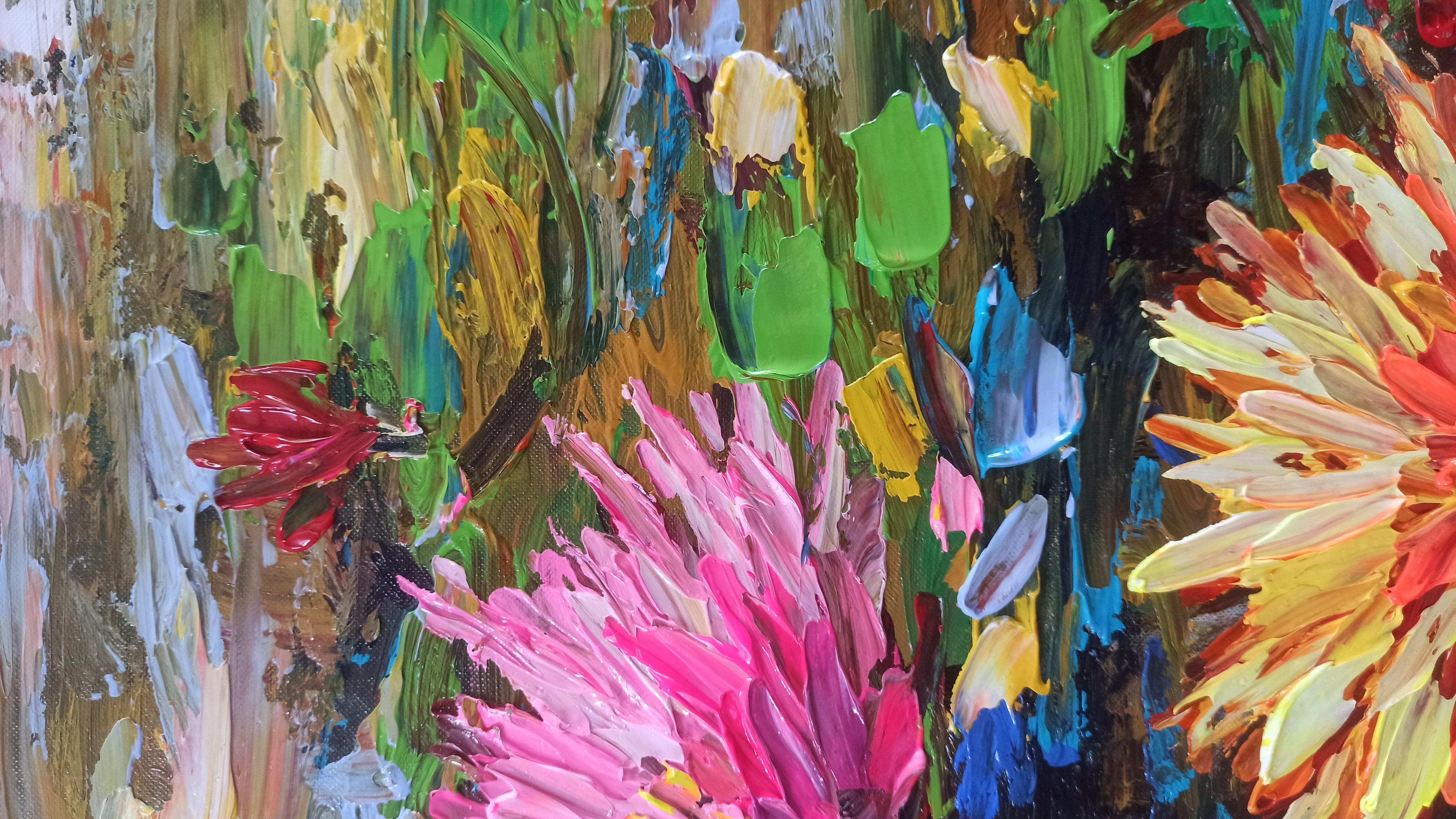 Water lily pond, Painting, Acrylic on Canvas For Sale 2