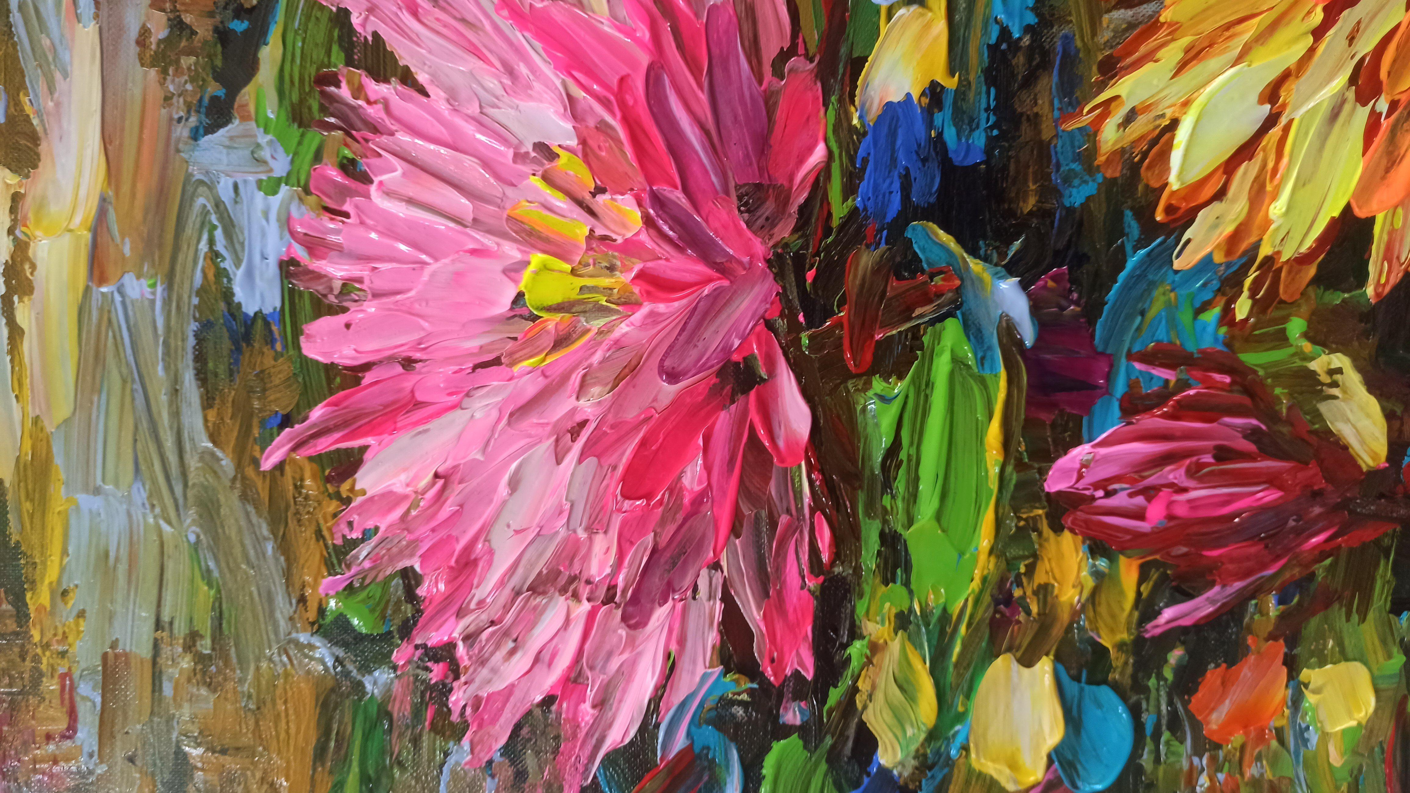 Water lily pond, Painting, Acrylic on Canvas For Sale 3