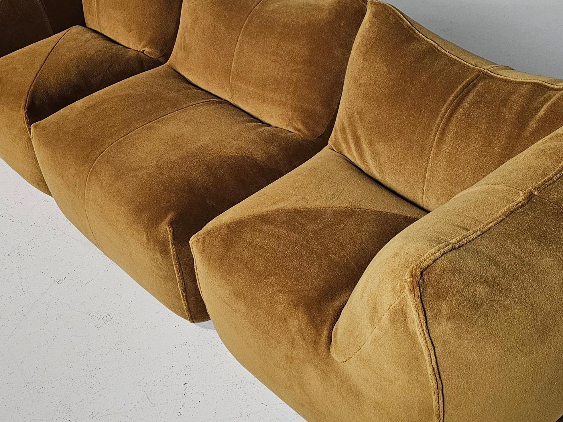 Le Bambole 3-seater Modular Sofa by Mario Bellni for B&B Italia, 1970s 3
