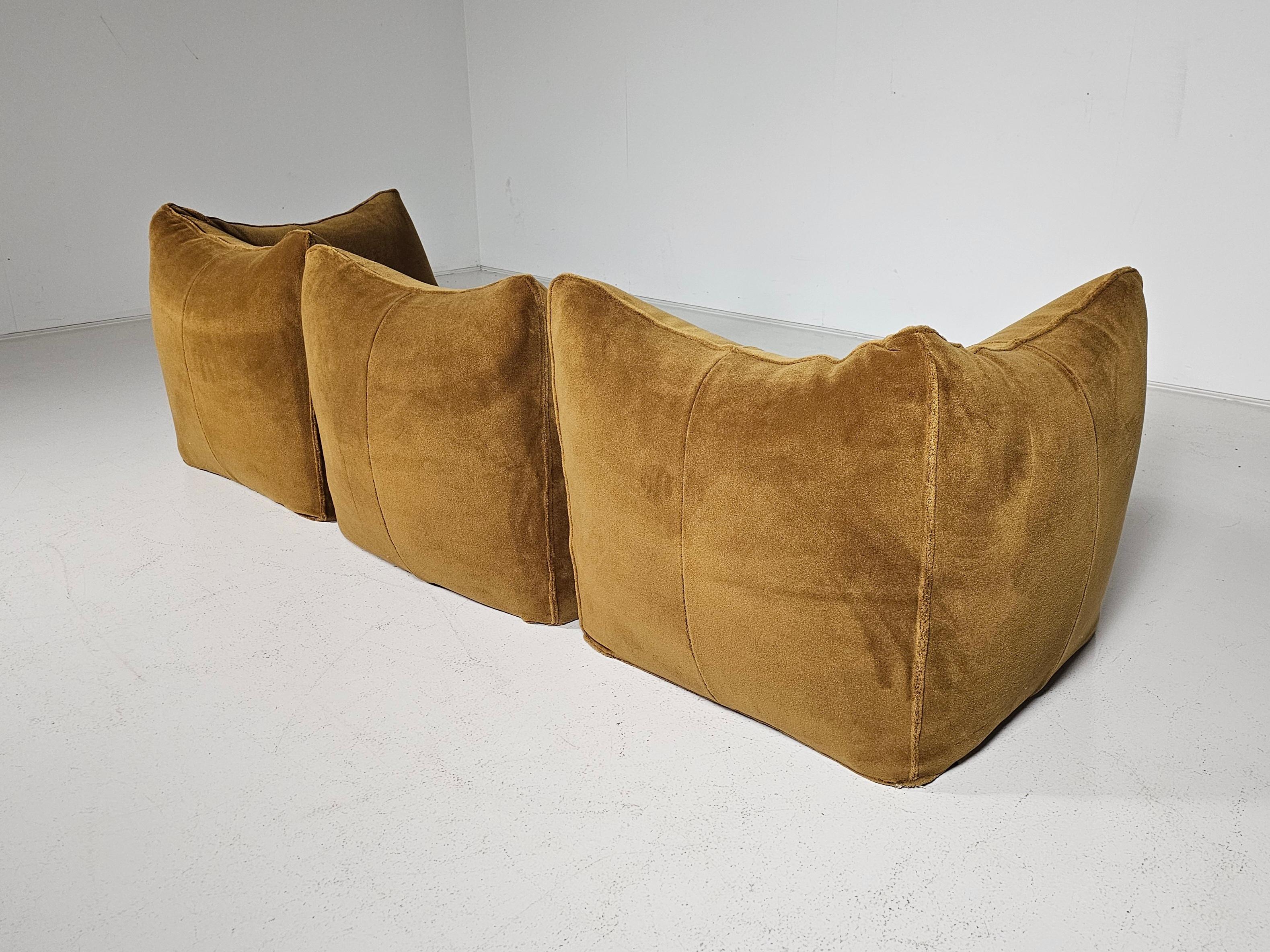 Wool Le Bambole 3-seater Modular Sofa by Mario Bellni for B&B Italia, 1970s