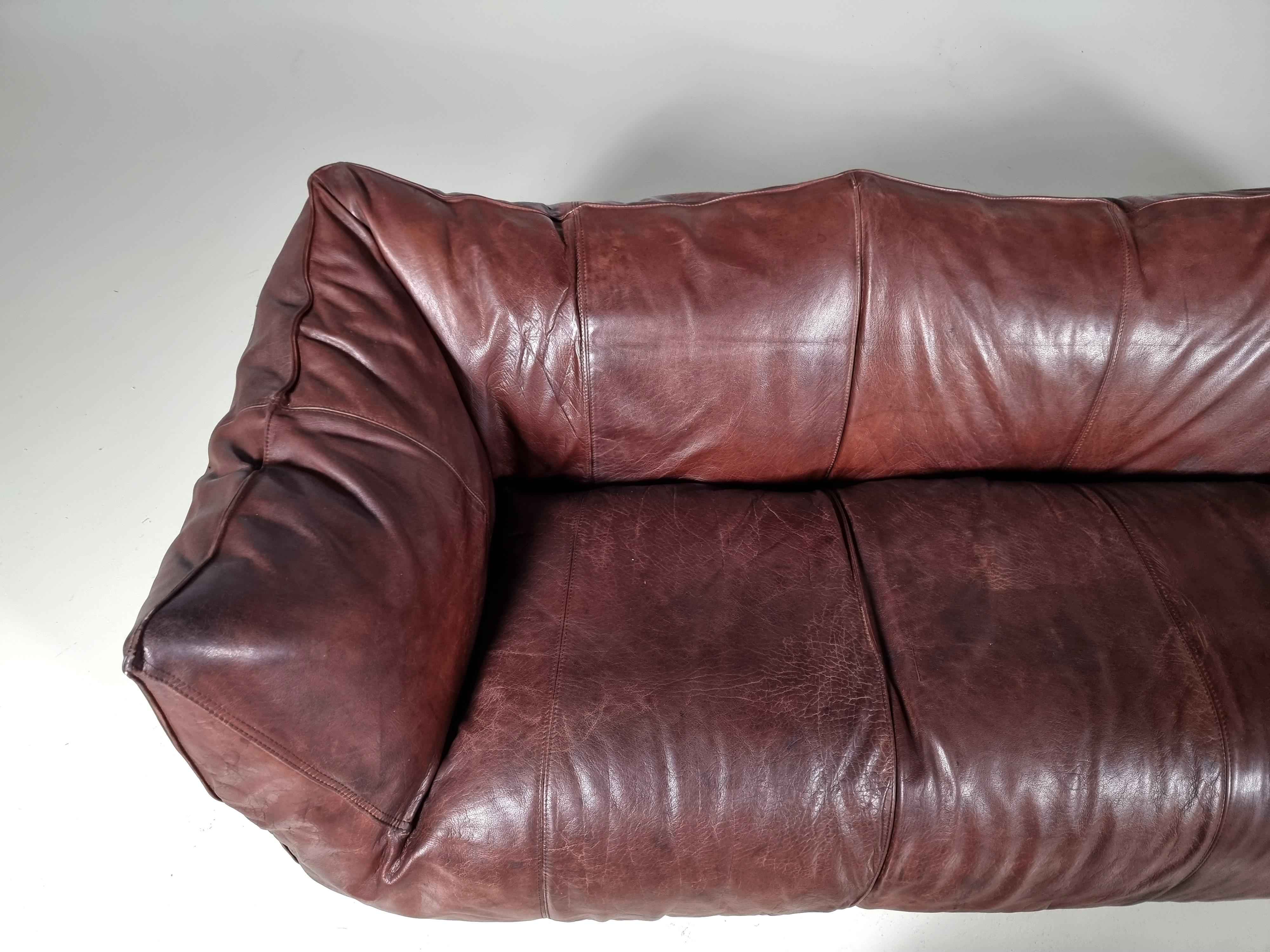Leather Le Bambole 3-Seater Sofa by Mario Bellini for C&B Italia, 1970s For Sale