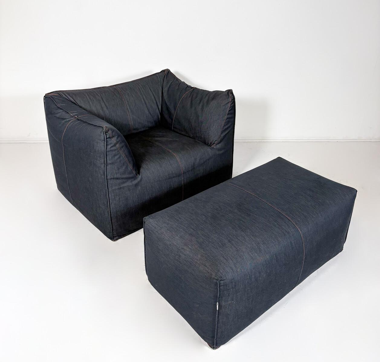 Late 20th Century “Le Bambole” Armchair and Ottoman by Mario Bellini, Italy, 1970s For Sale