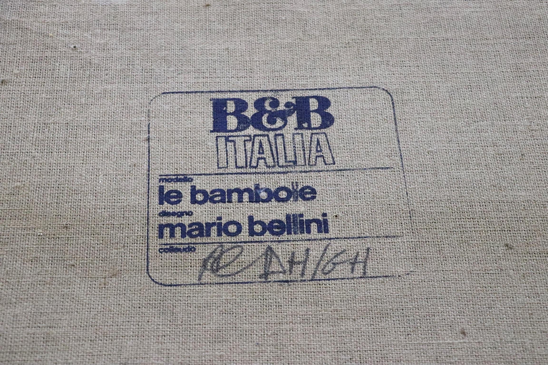 Le Bambole Bed in Buffalo Leather by Mario Bellini for B&B Italia, 1970s 6