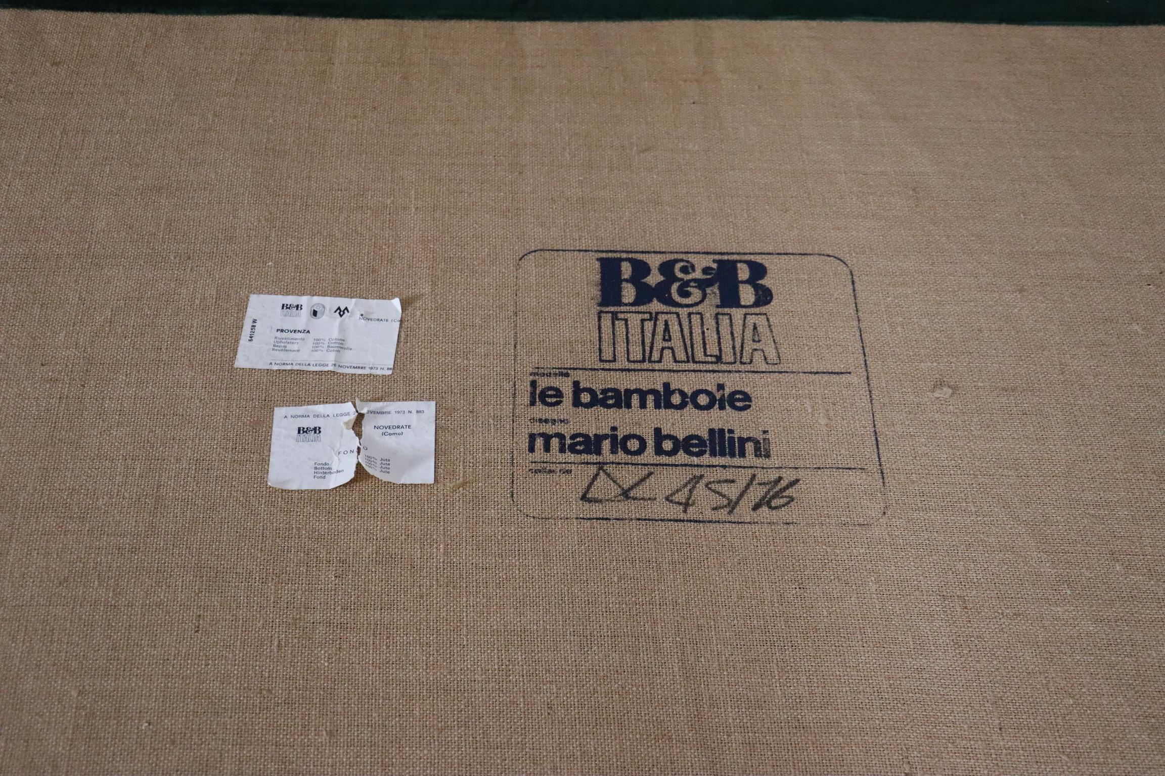 Le Bambole Bed In Velvet By Mario Bellini For B&B Italia, 1970s 9