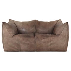 Le Bambole buffalo leather 2-seater sofas by Mario Bellini for B&B Italia. 1970s