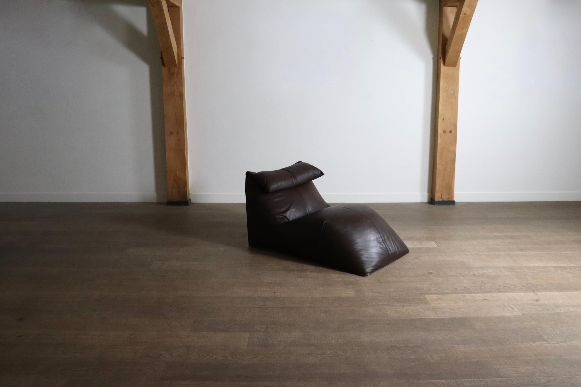 Le bambole chaise longue in braunem Leder Von Mario Bellini für B&B Italia, 1972 im Angebot 6