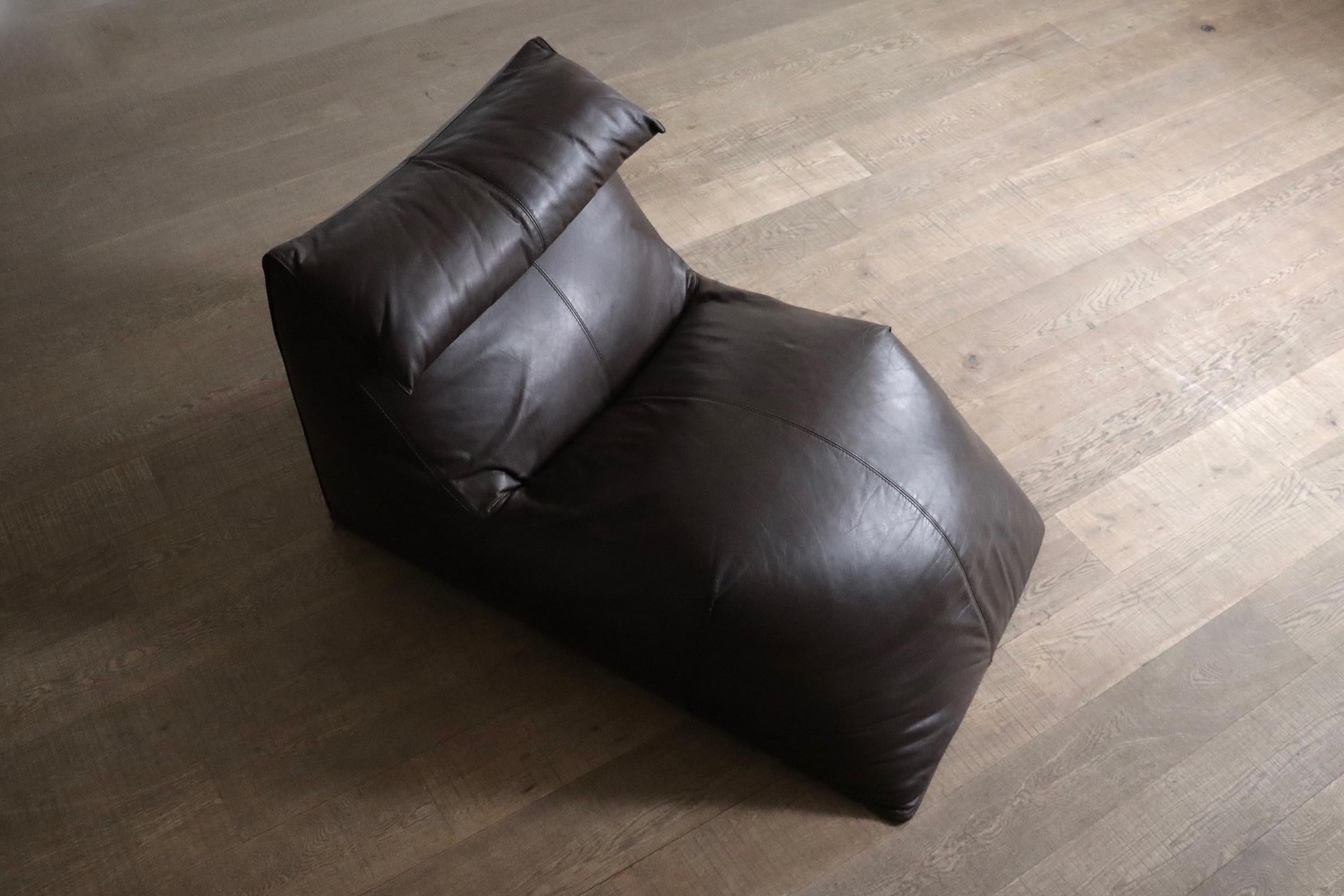 Le bambole chaise longue in braunem Leder Von Mario Bellini für B&B Italia, 1972 im Angebot 8