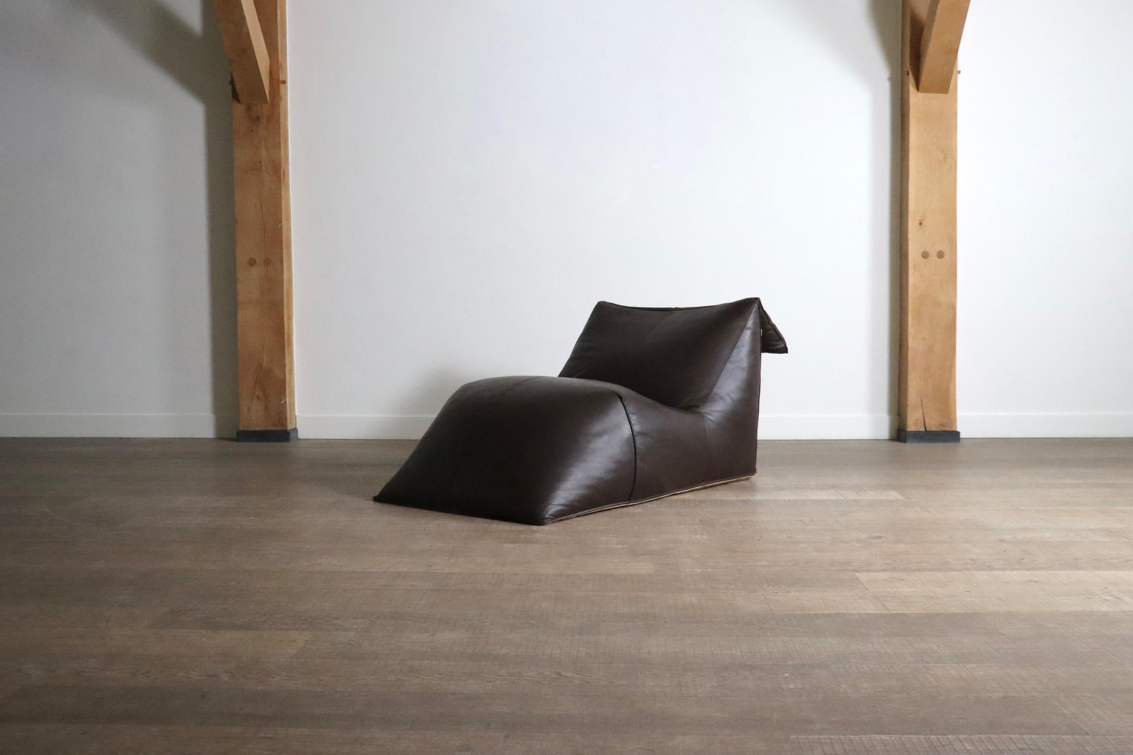 Le bambole chaise longue in braunem Leder Von Mario Bellini für B&B Italia, 1972 im Angebot 2