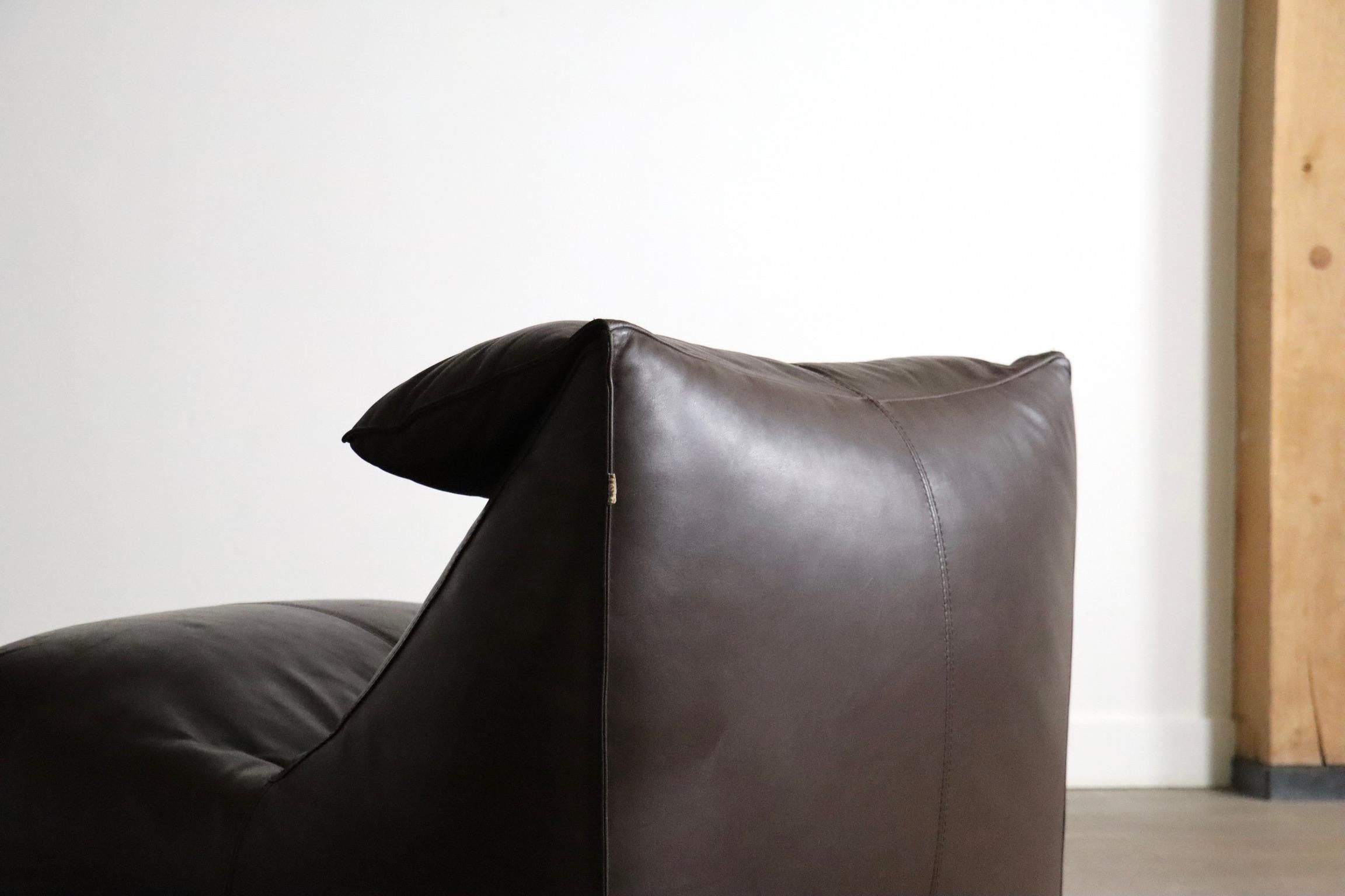 Le bambole chaise longue in braunem Leder Von Mario Bellini für B&B Italia, 1972 im Angebot 4