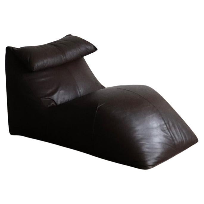 Le bambole chaise longue in braunem Leder Von Mario Bellini für B&B Italia, 1972 im Angebot