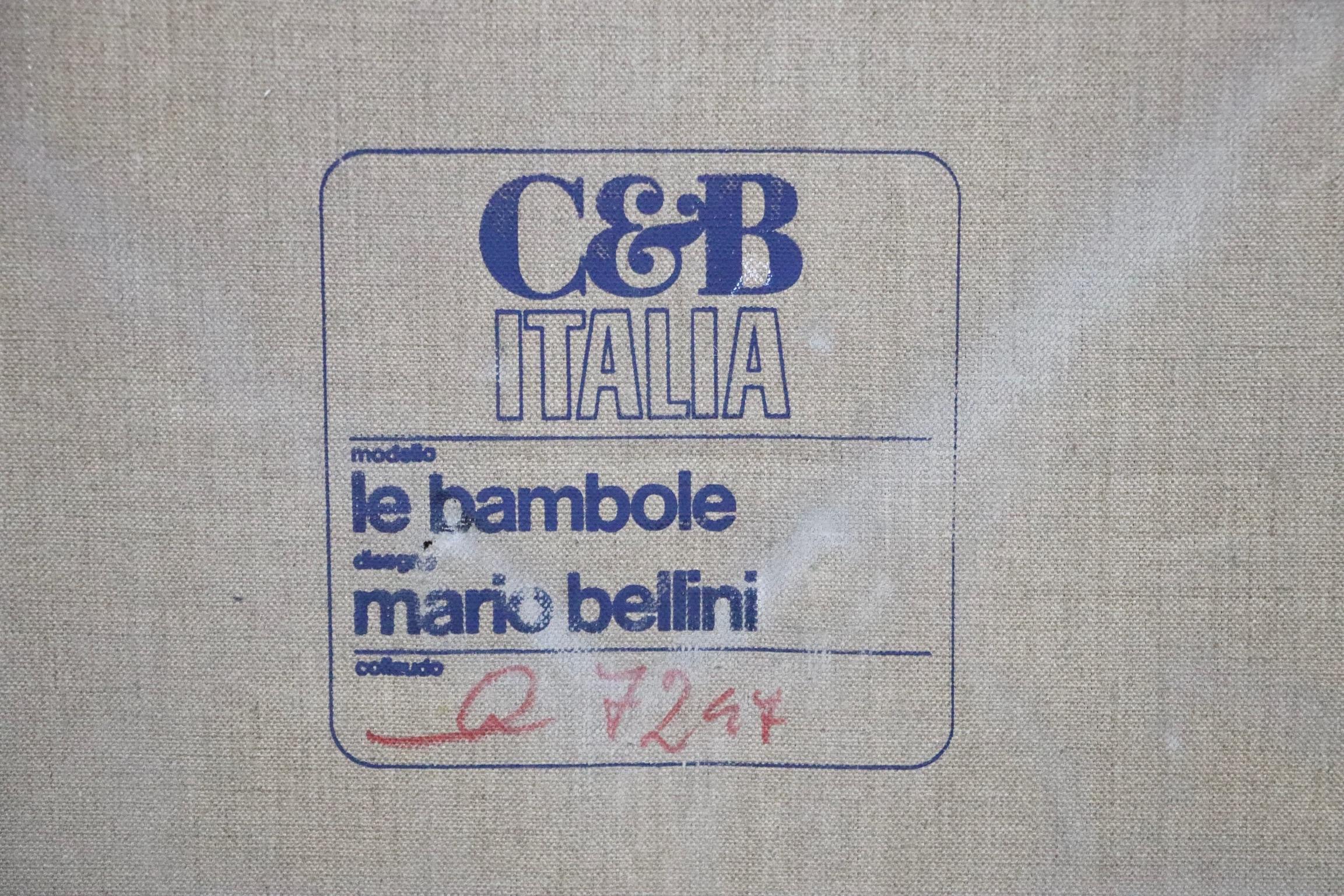 Le Bambole Chaise Longue in Cognac Suede by Mario Bellini for C&B Italia, 1972 13