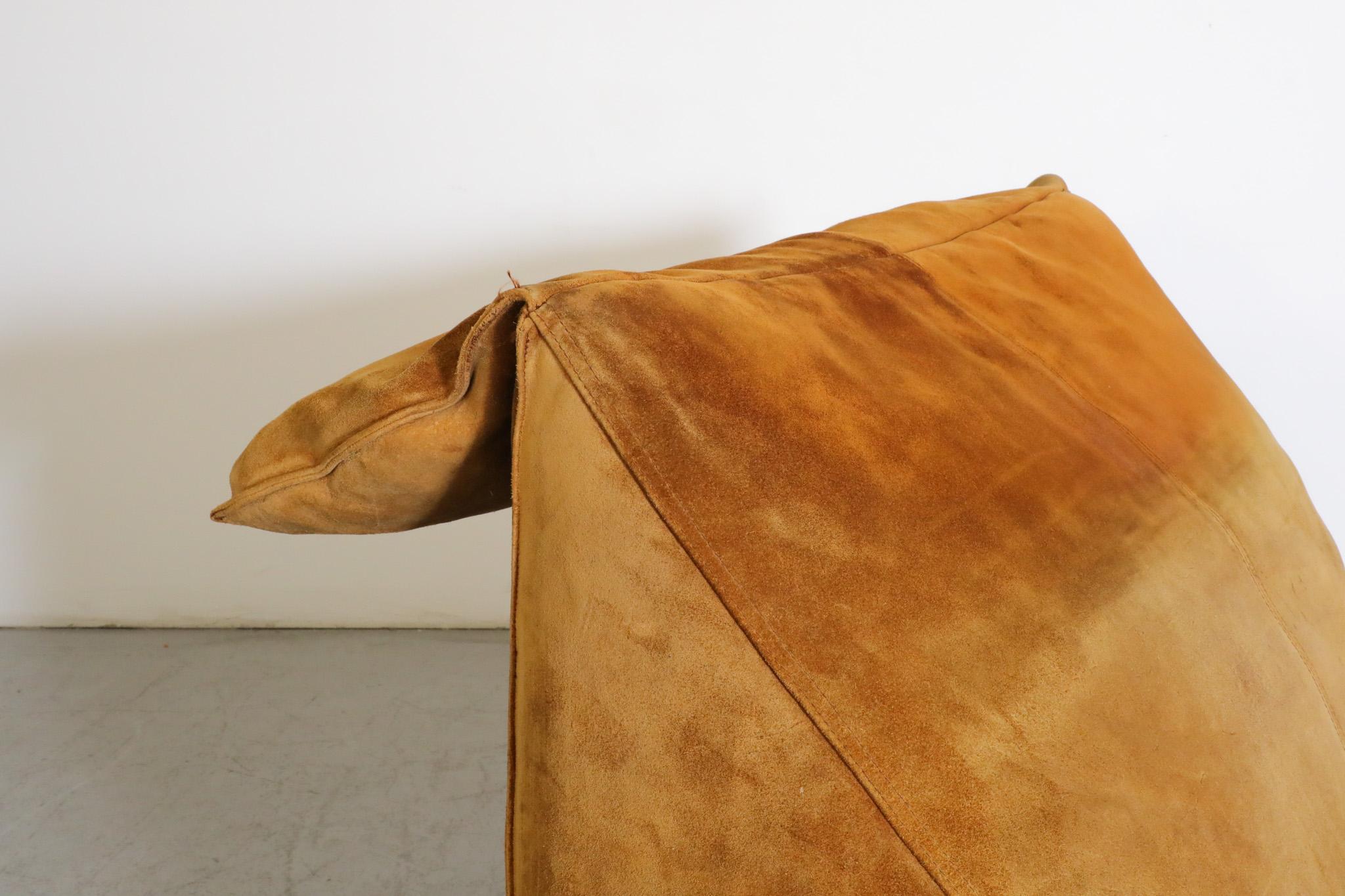 Le Bambole Chaise Lounge in Butterscotch Suede by Mario Bellini for C&B Italia For Sale 7