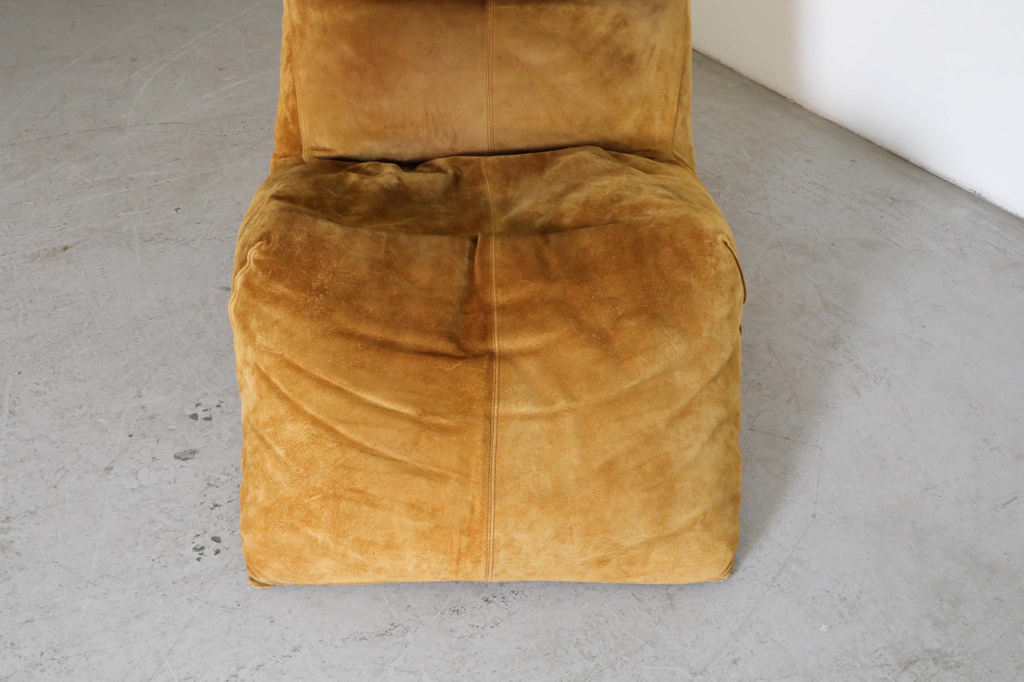 Le Bambole Chaise Lounge in Butterscotch Suede by Mario Bellini for C&B Italia For Sale 10