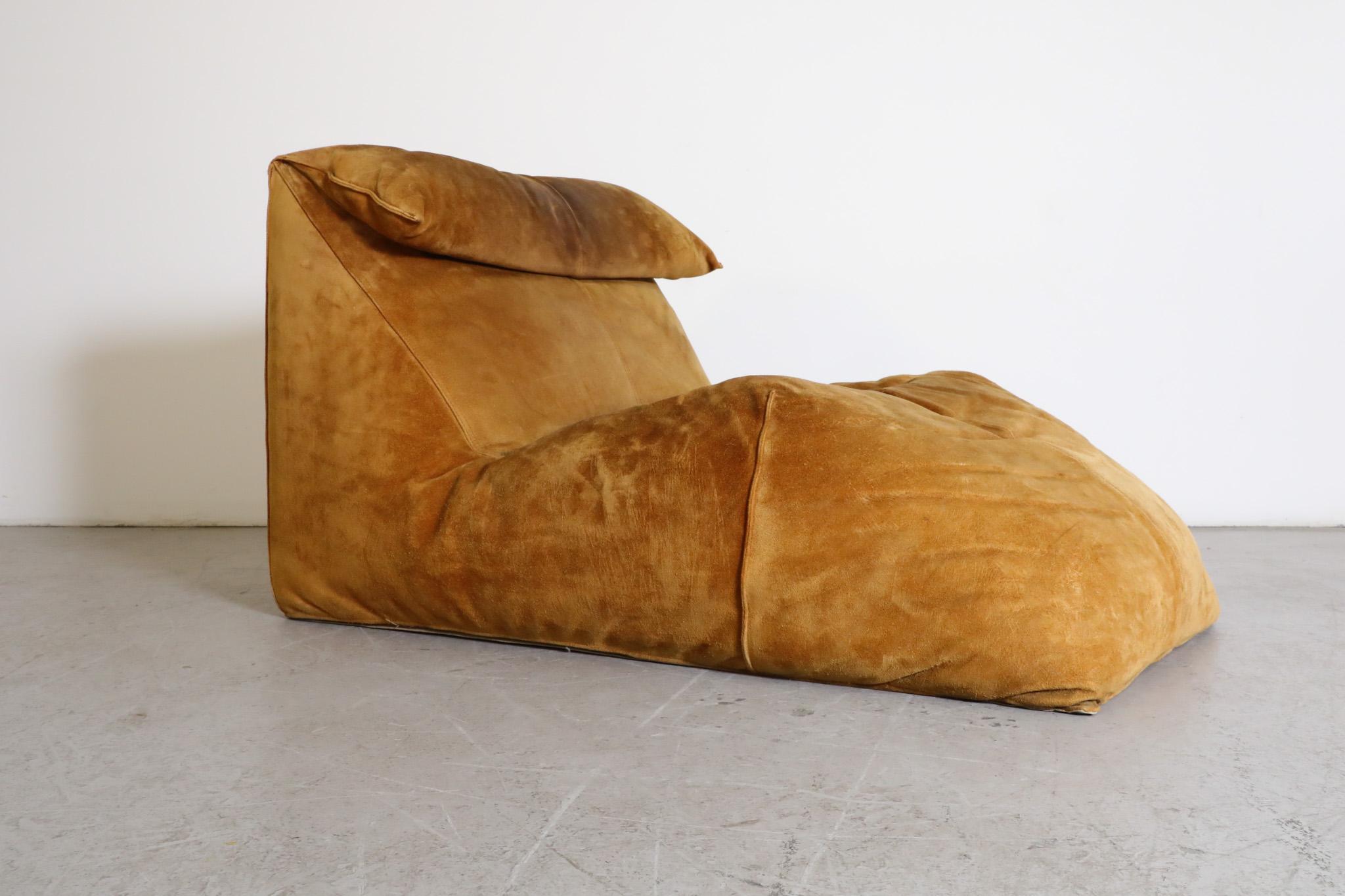 Le Bambole Chaise Lounge in Butterscotch Suede by Mario Bellini for C&B Italia For Sale 12