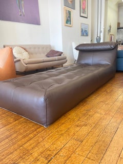 Mario Bellini Le Bambole Daybed 1970s B&B Italia newly upholstered brown leather