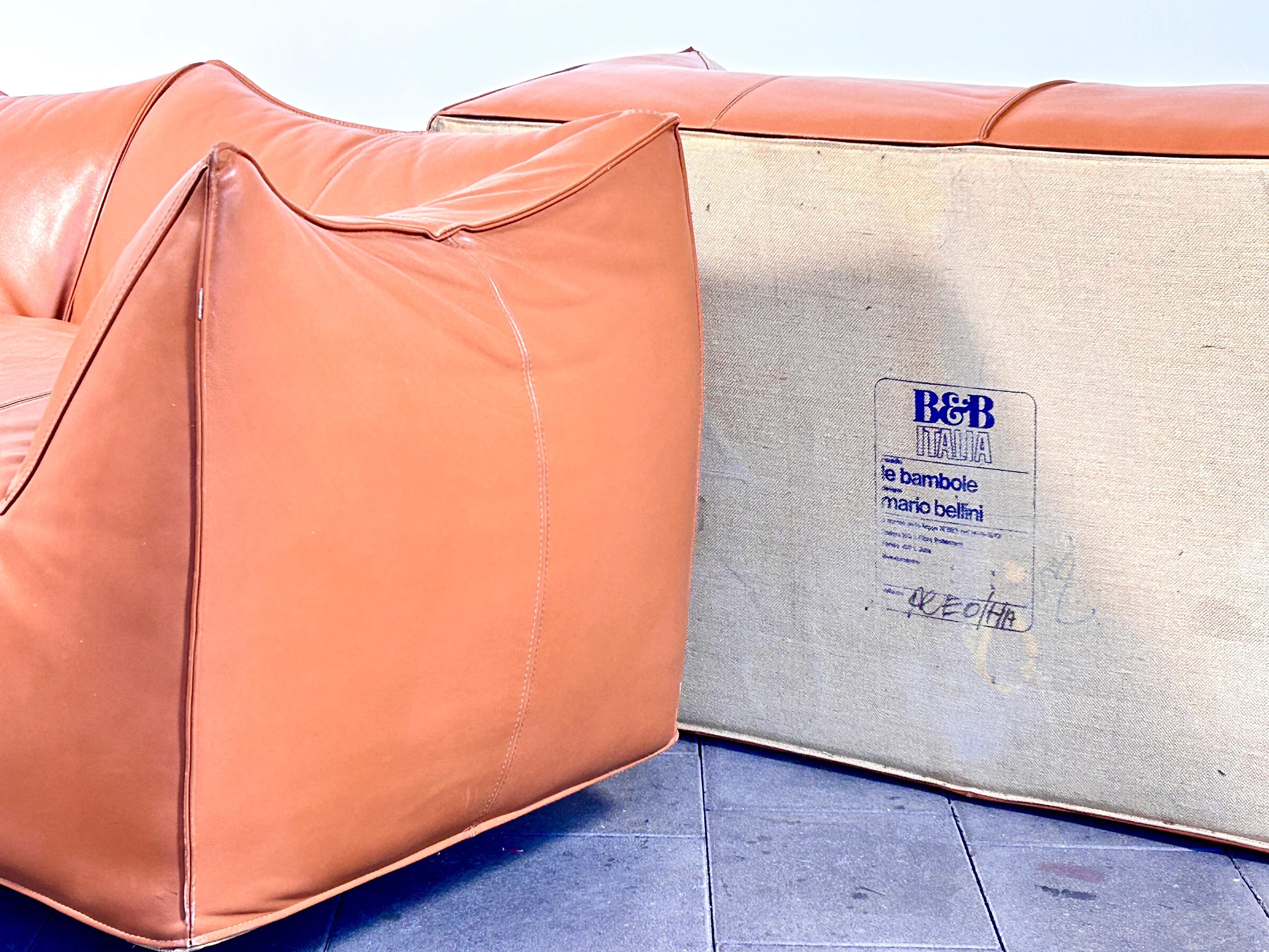 Le Bambole Leder-Sofa entworfen Mario Bellini 1978 für B&B Italia im Angebot 10