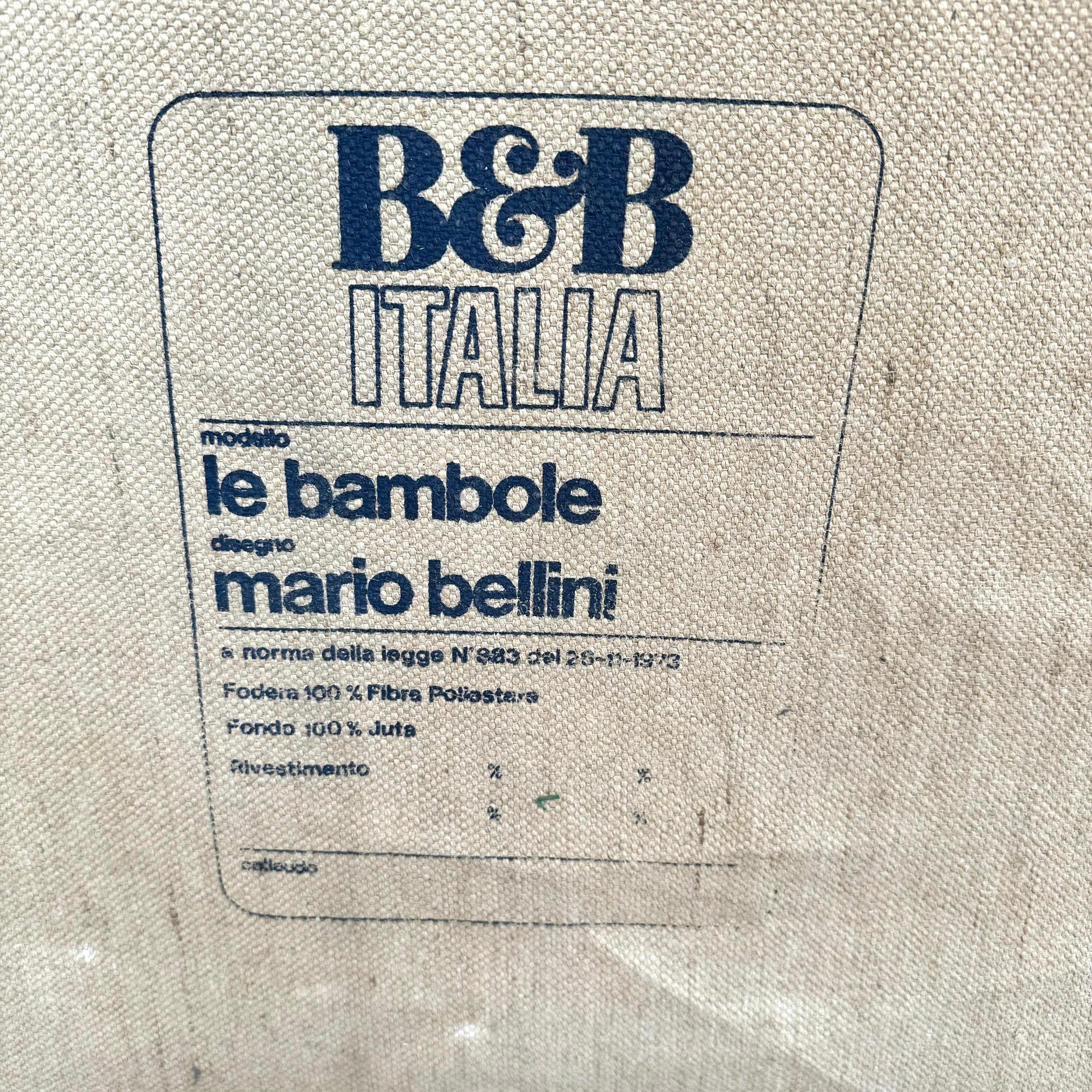 Fauteuil de salon Le Bambole de Mario Bellini pour B&B Italia, 1970, Italie en vente 12