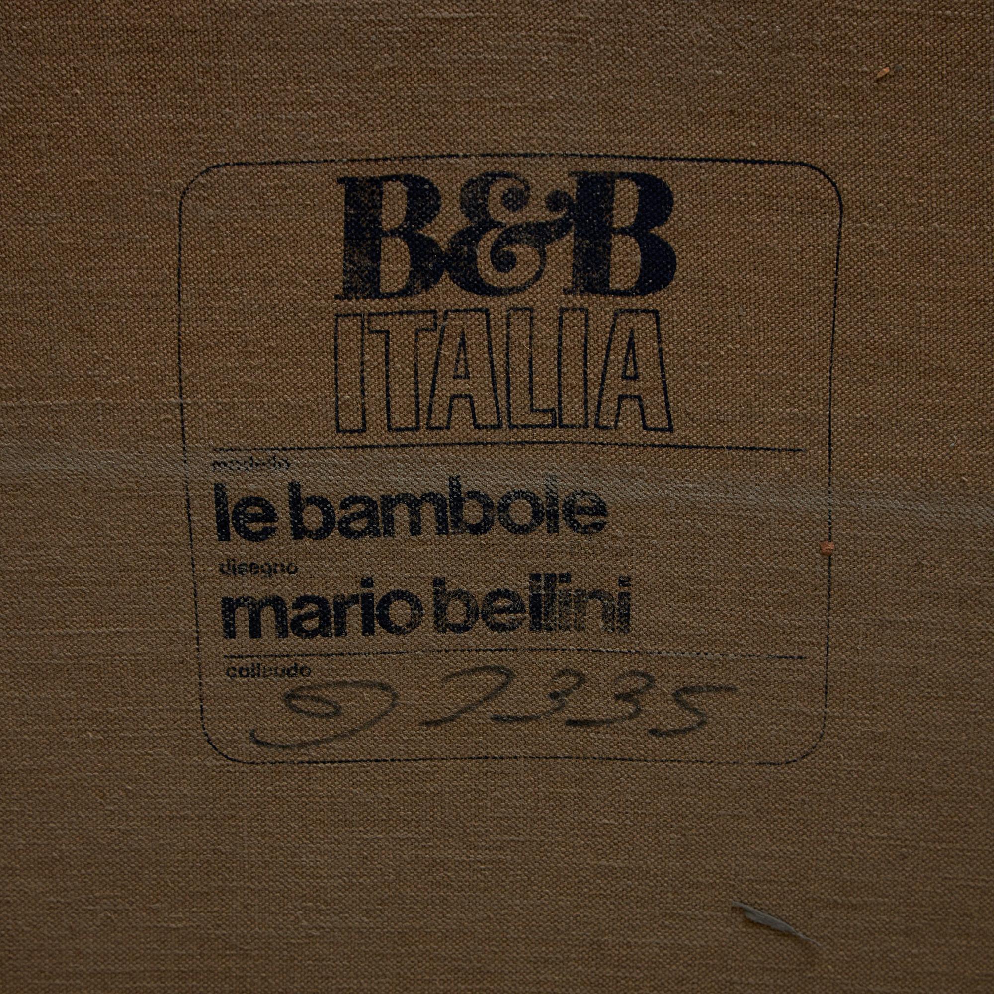 Fauteuil de salon et repose-pieds Le Bambole de Mario Bellini pour B&B Italia, 1972 en vente 8