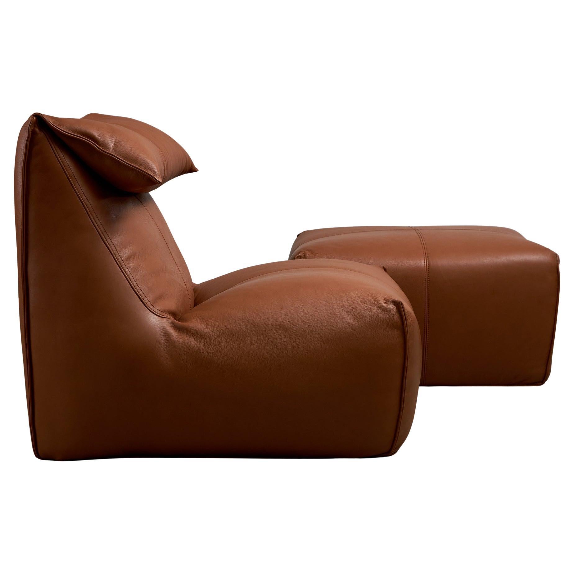 Fauteuil de salon et repose-pieds Le Bambole de Mario Bellini pour B&B Italia, 1972 en vente