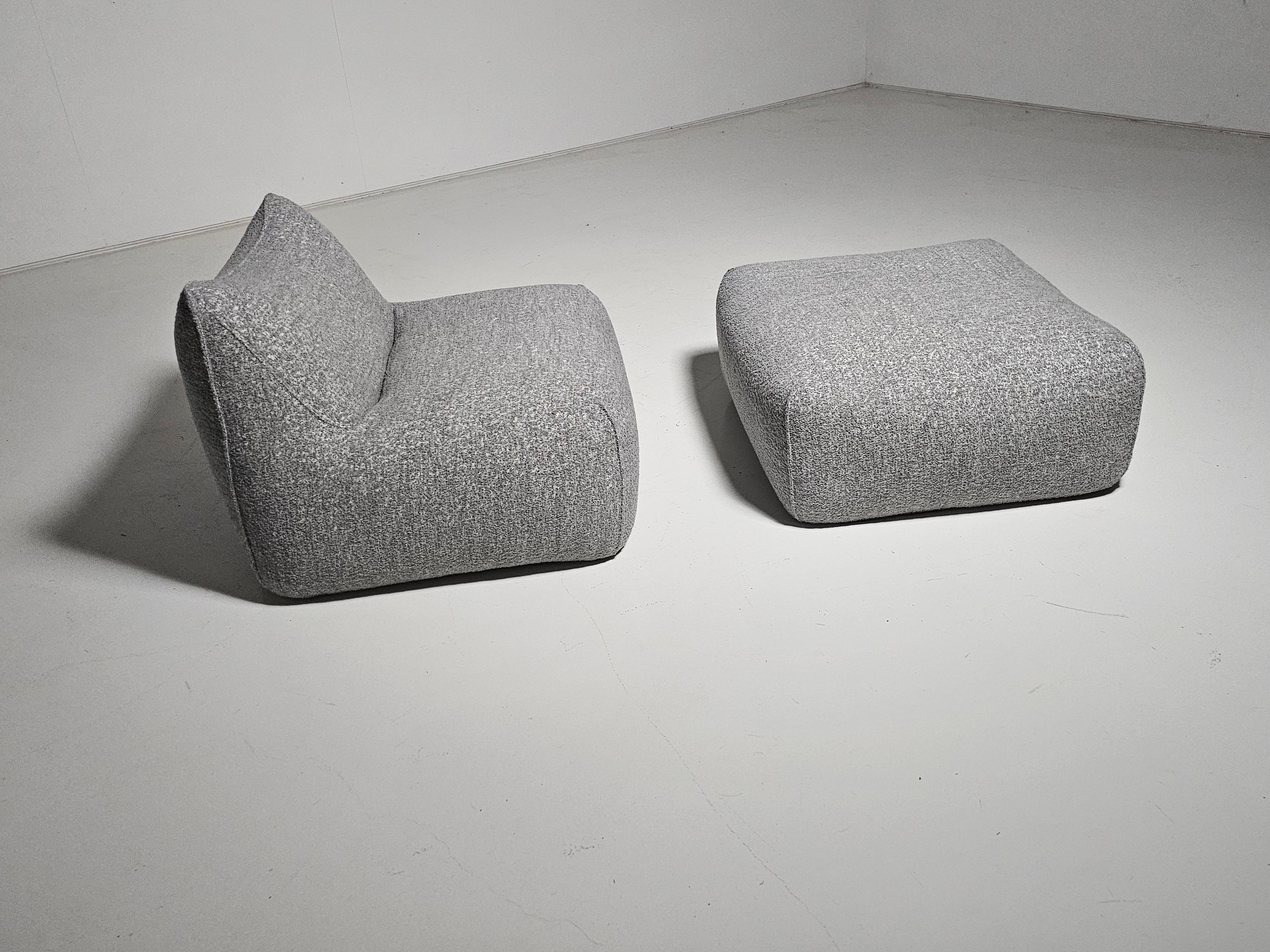 Le Bambole Lounge Chair with Ottoman by Mario Bellini for B&B Italia, 1970s In Good Condition In amstelveen, NL