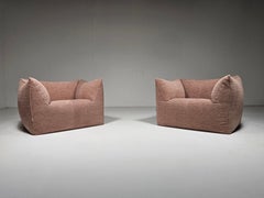 Le Bambole Lounge Chairs in pink chenille by Mario Bellini for C&B Italia, 1970s
