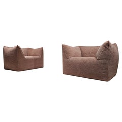 Le Bambole Lounge Chairs in pink chenille by Mario Bellini for C&B Italia, 1970s