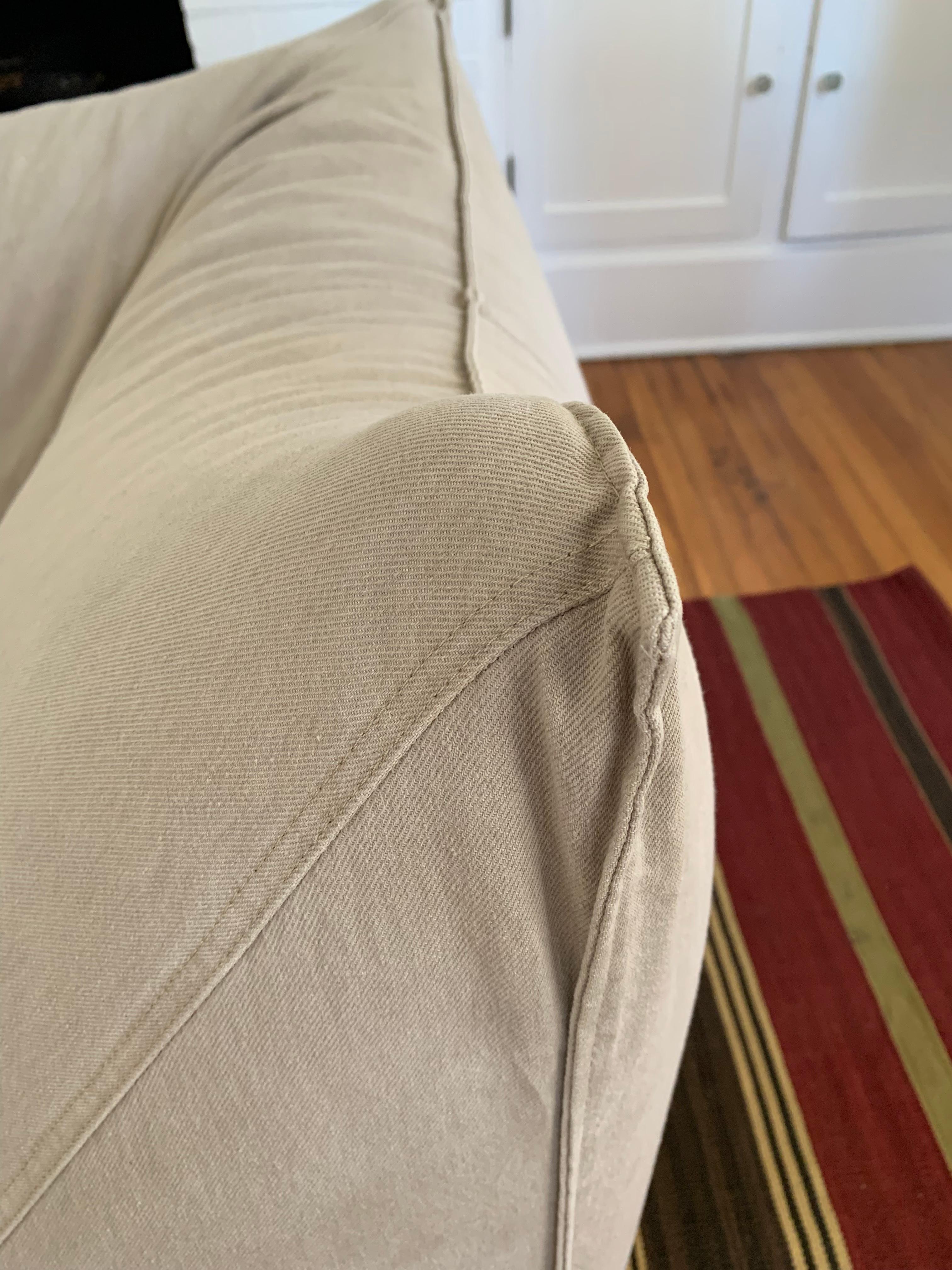 Rare and iconic Bombole sofa, designed in 1973, featuring bold, sculptural lines and unmistakable Italian flair. Upholstered in its original cotton twill fabric, this piece captures the playful yet sophisticated spirit of 1970s design. The rounded,