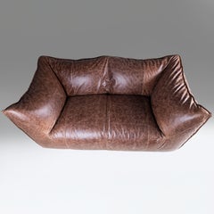 Le Bambole Canapé Mario Bellini pour B&B, 1970, cuir marron