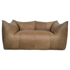 Le Bambole natural leather sofa by Mario Bellini for B&B Italia  70s
