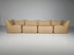 Le Bambole sand color Sectional Sofa by Mario Bellni for B&B Italia, 1970s