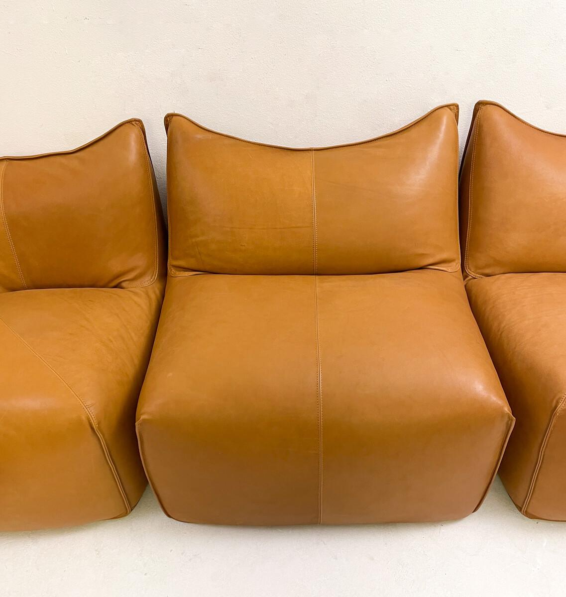 Leather Le Bambole Sectional Sofa by Mario Bellini for B&B Italia, 1970s For Sale