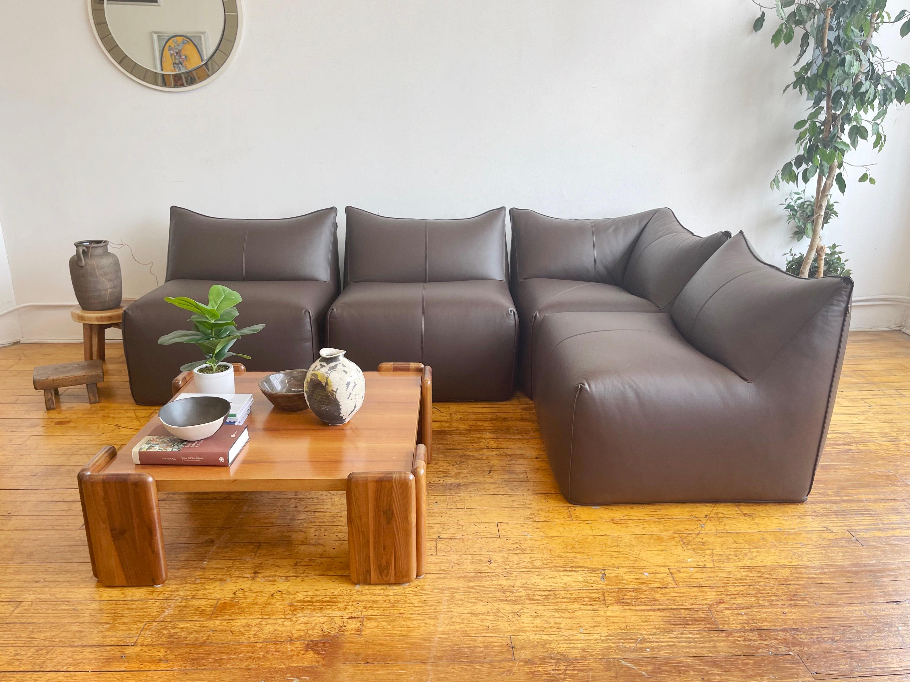 20th Century Mario Bellini Vintage Le Bambole Sofa, newly upholstered leather B&B Italia 