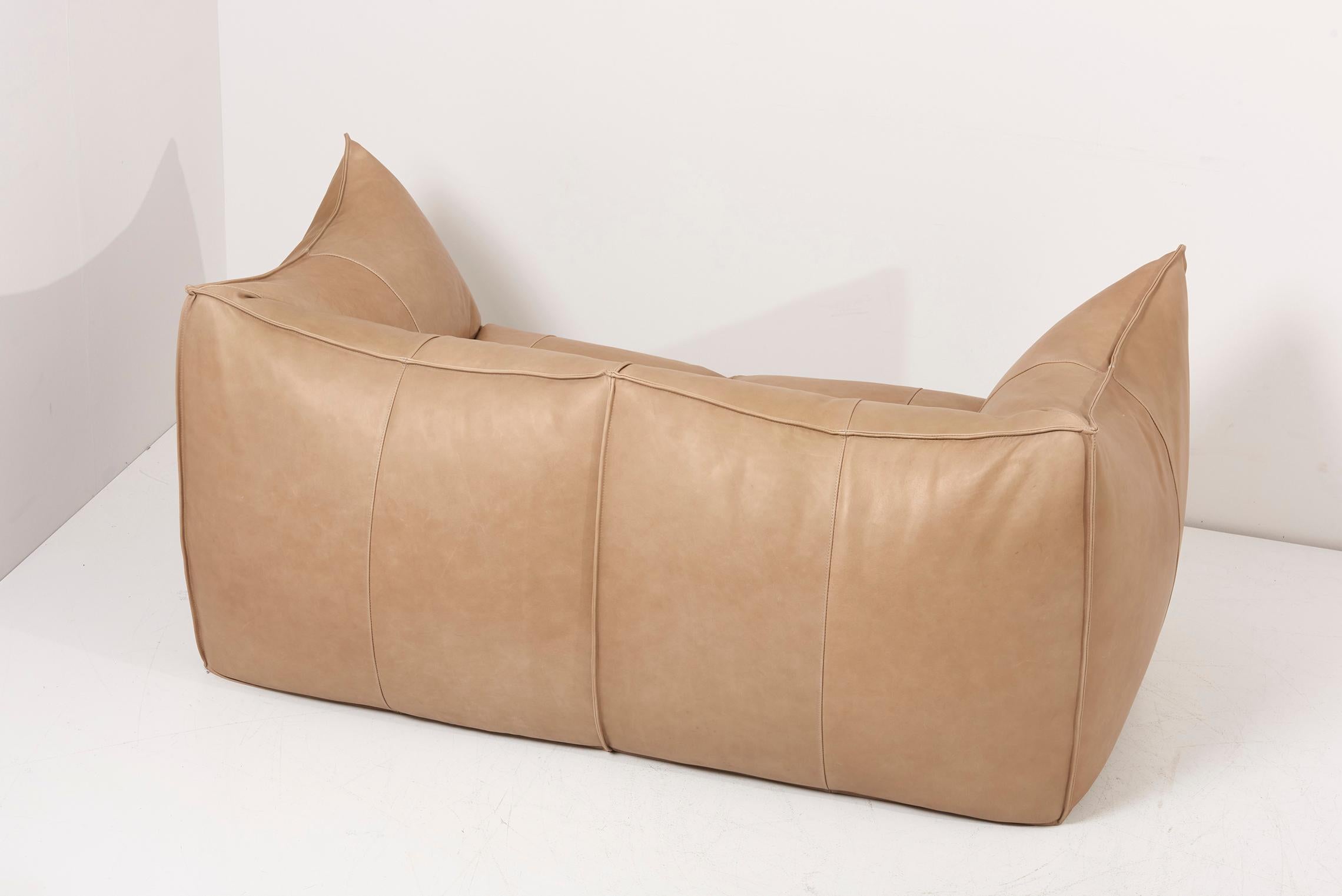 Leather Le Bambole Settee / 2-Seat Sofa by Mario Bellini for B&B Italia, Italy, 1970s
