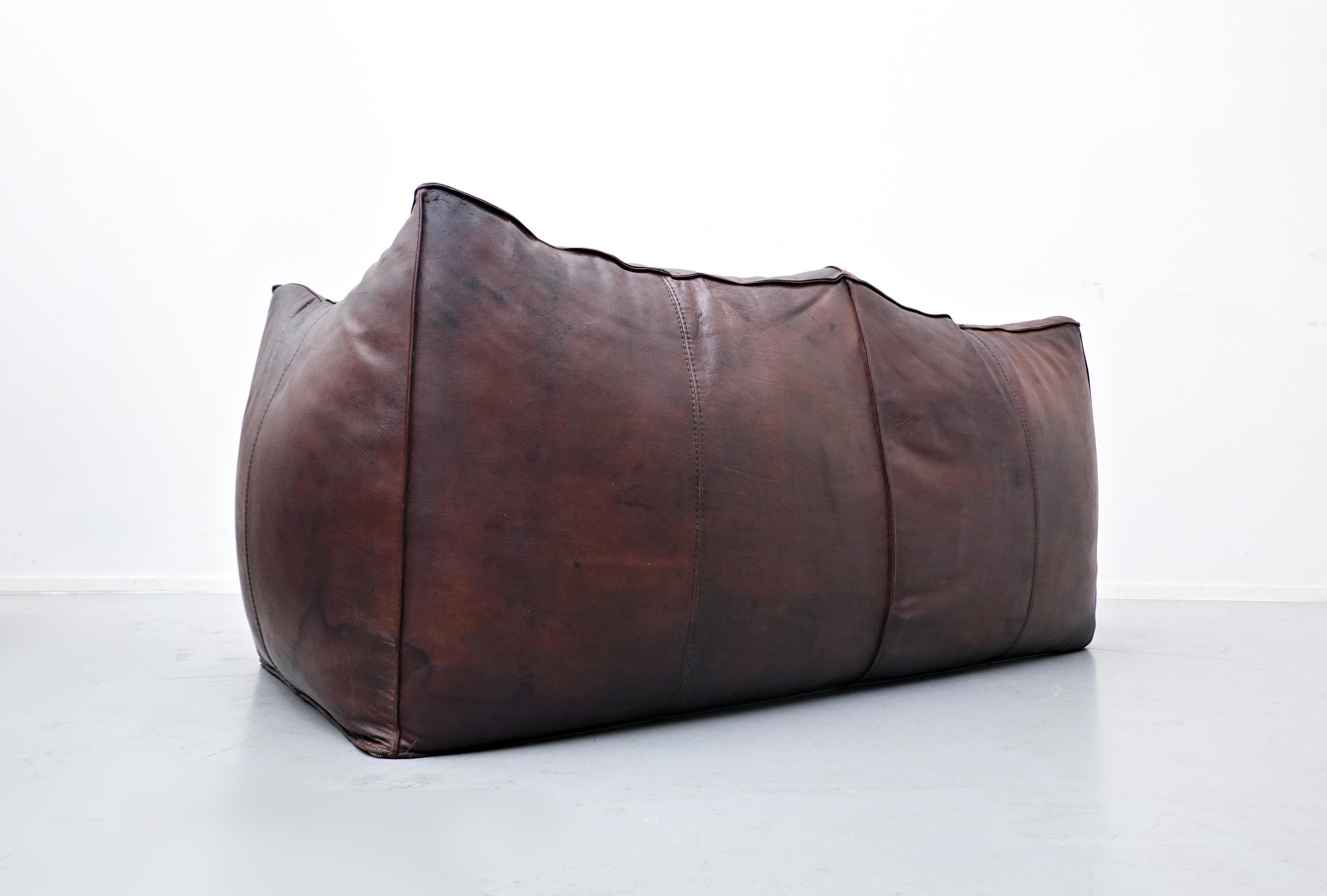 Italian Le Bambole Leather Sofa by Mario Bellini for B&B Italia, 1970s
